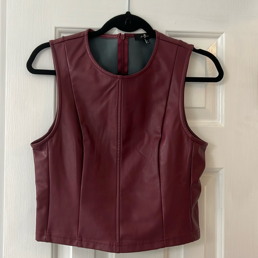 Cropped leather top